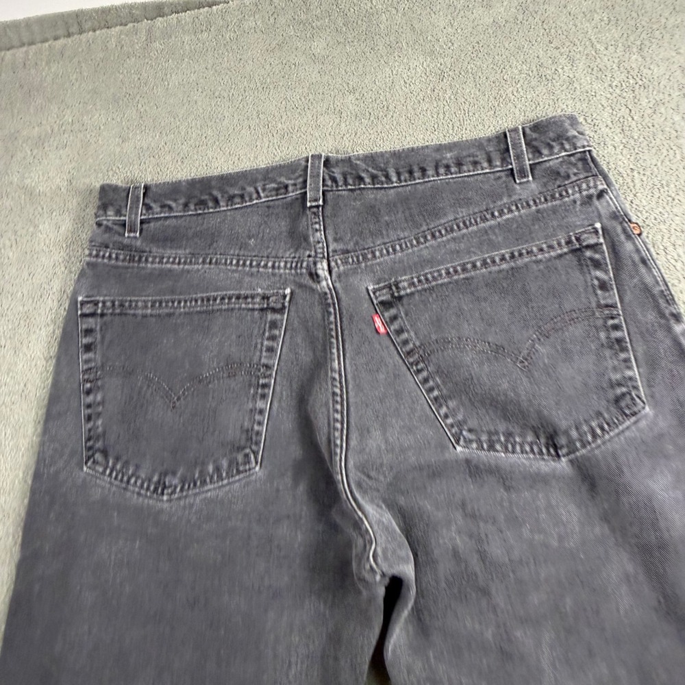 Levis 550 Relaxed Fit Tapered Leg Charcoal Gray Denim Jeans Mens 35x24